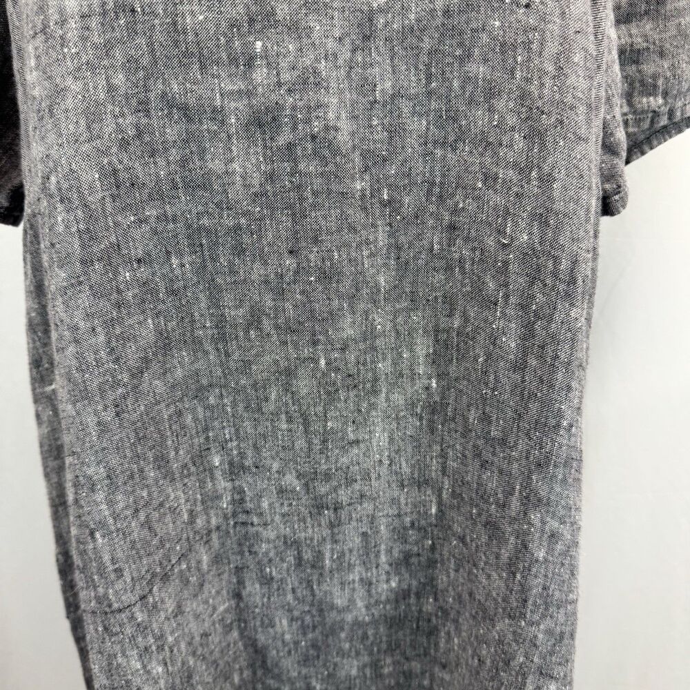 Flax Dress M Linen Midi Gray Lagenlook Artsy Coastal Boho Cottagecore Resort - Picture 4 of 8